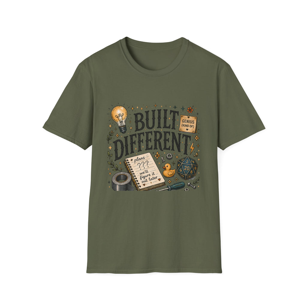 Built Different T-Shirt — "Genius (Kind Of)" Inspirational Graphic Tee