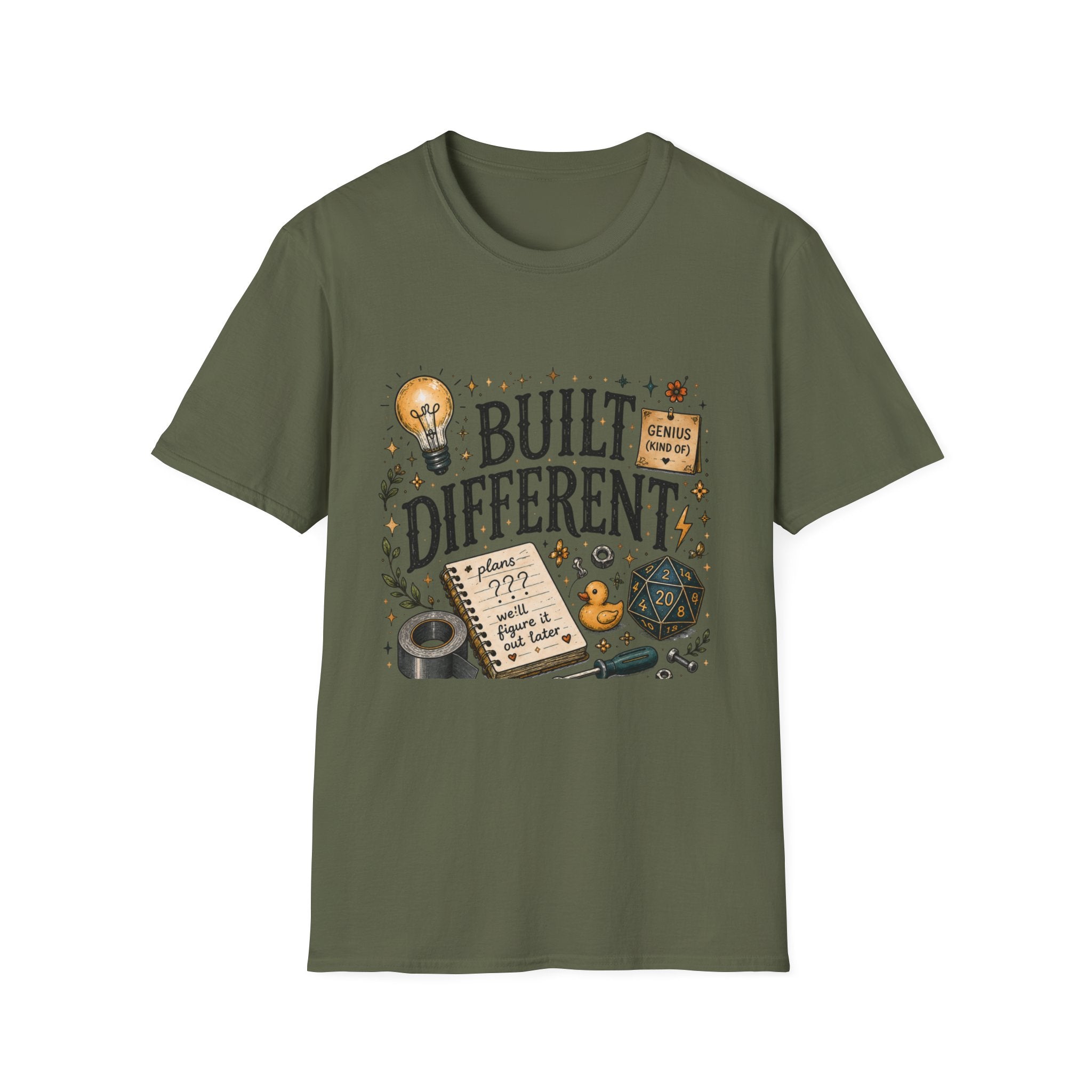 Built Different T-Shirt — "Genius (Kind Of)" Inspirational Graphic Tee