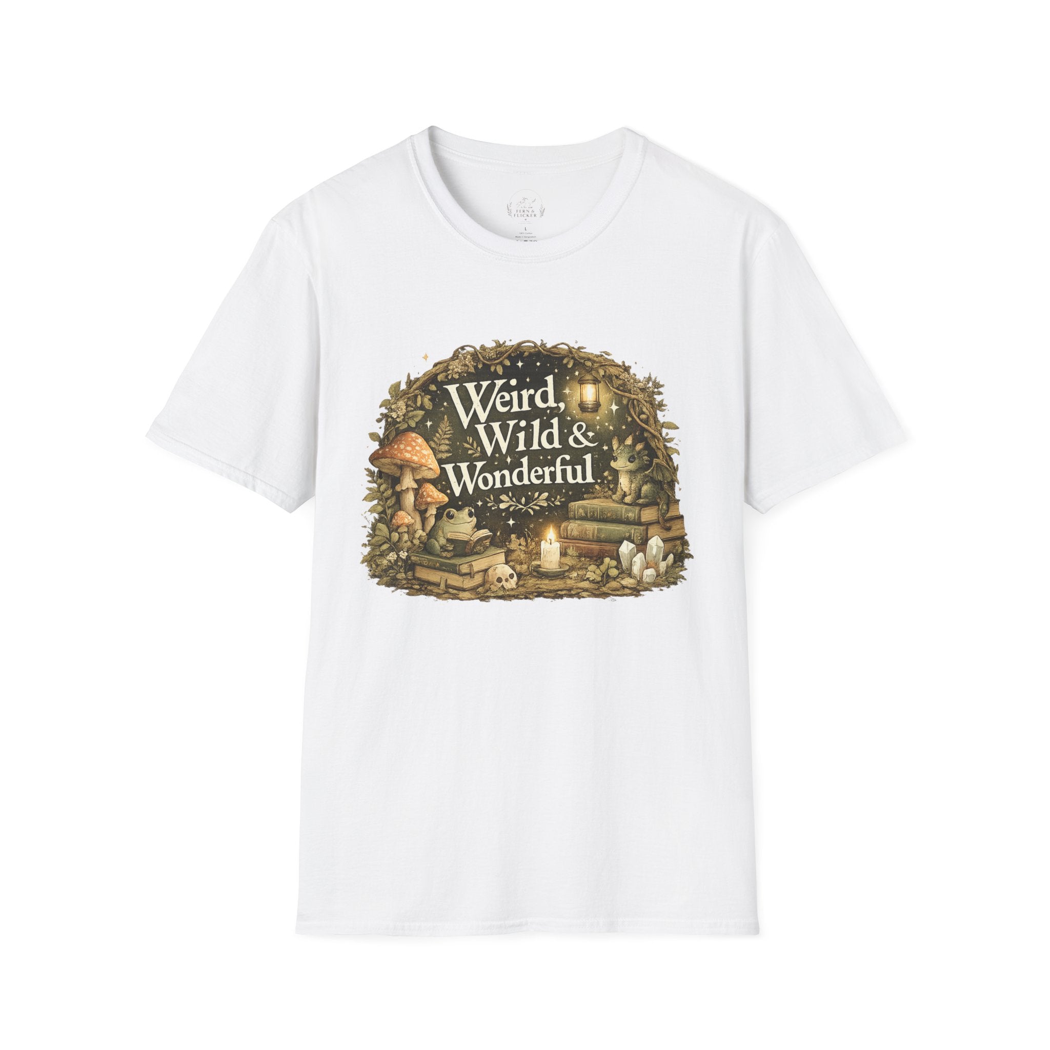 T-Shirt — "Weird, Wild & Wonderful" Cottagecore Mushroom Graphic