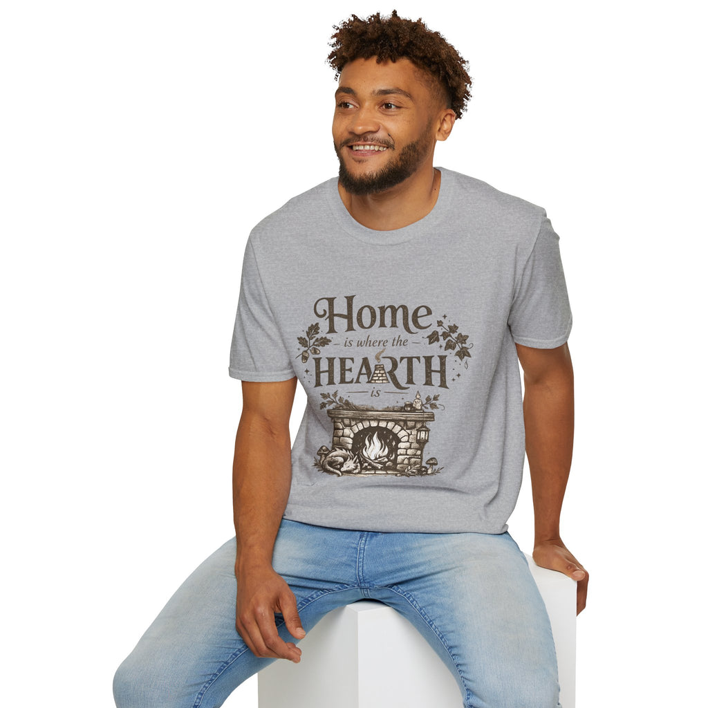 Hearth T-Shirt — "Home is Where the Hearth Is" Cozy Cottage Tee