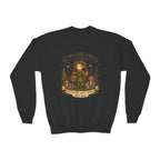 Youth Girls Mushroom Forager Crewneck Sweatshirt – Cute Woodland Kids Pullover