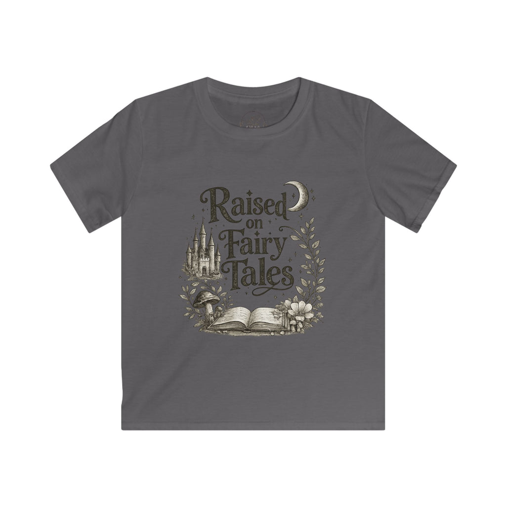 Kids T-Shirt — "Raised on Fairy Tales" Storybook Graphic